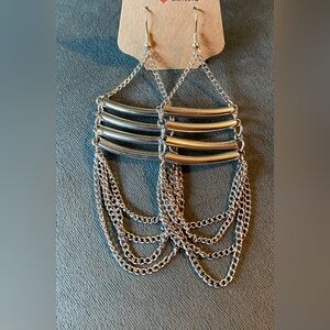 Silver Chain Dangle Earrings